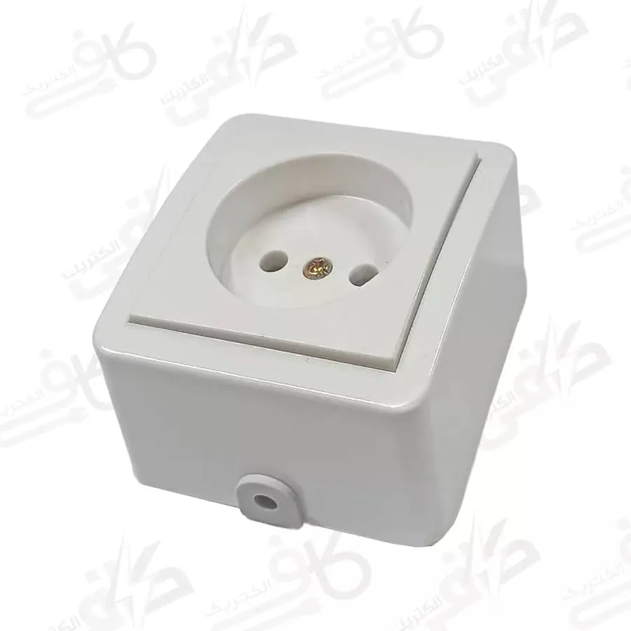پریز ساده روکار (بدون ارت) مغز سرامیکی فردان مدل ارین