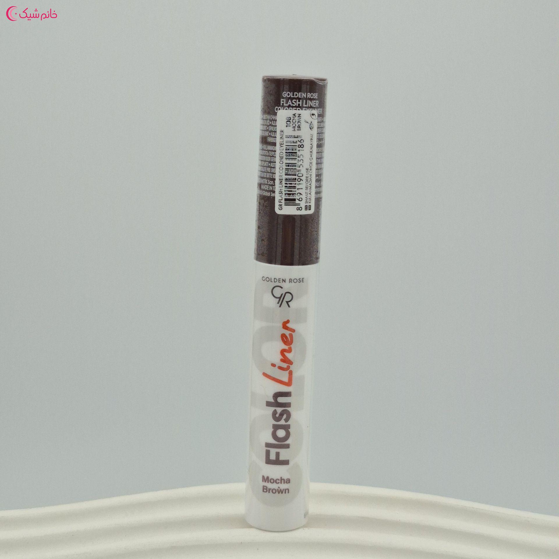 خط چشم قهوه ای موکا گلدن رز اورجینال (Golden Rose) مدل FLASH LINER  شماره 108 MOCHA BROWN