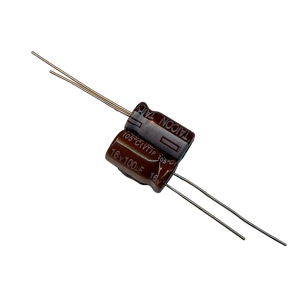 خازن الکترولیتی 100uF / 16V مارک TAICON (VT)