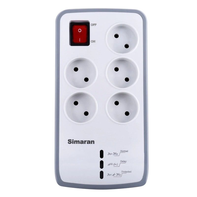 محافظ ولتاژ تصویری و صوتی 5 خانه آنالوگ سیماران مدل SM-525-N بدون ارت با کابل