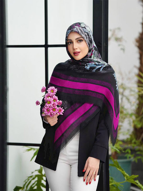 روسری نخ یونیک طرح جنگل کد ۸۰۲