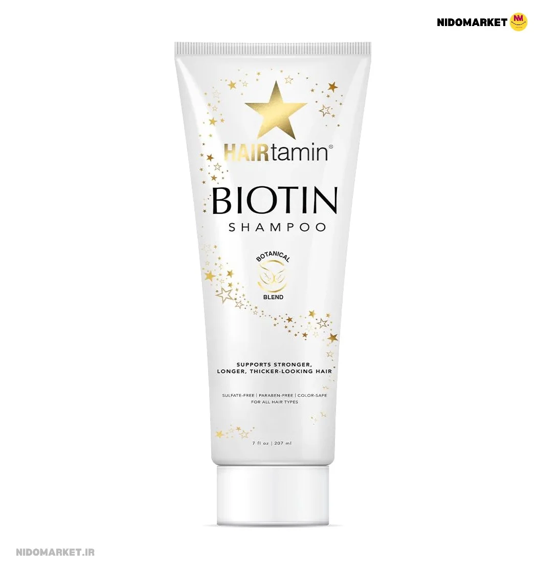 شامپو حجم دهنده بیوتین هیرتامین Hairtamin Biotin Shampoo