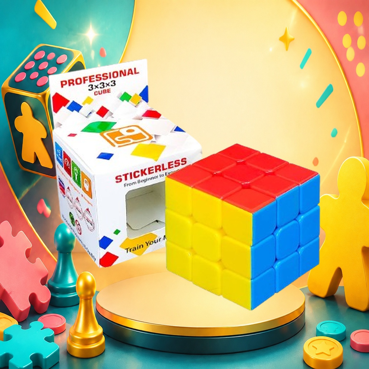 روبیک ۳ در ۳ خودرنگ (Stickerless)