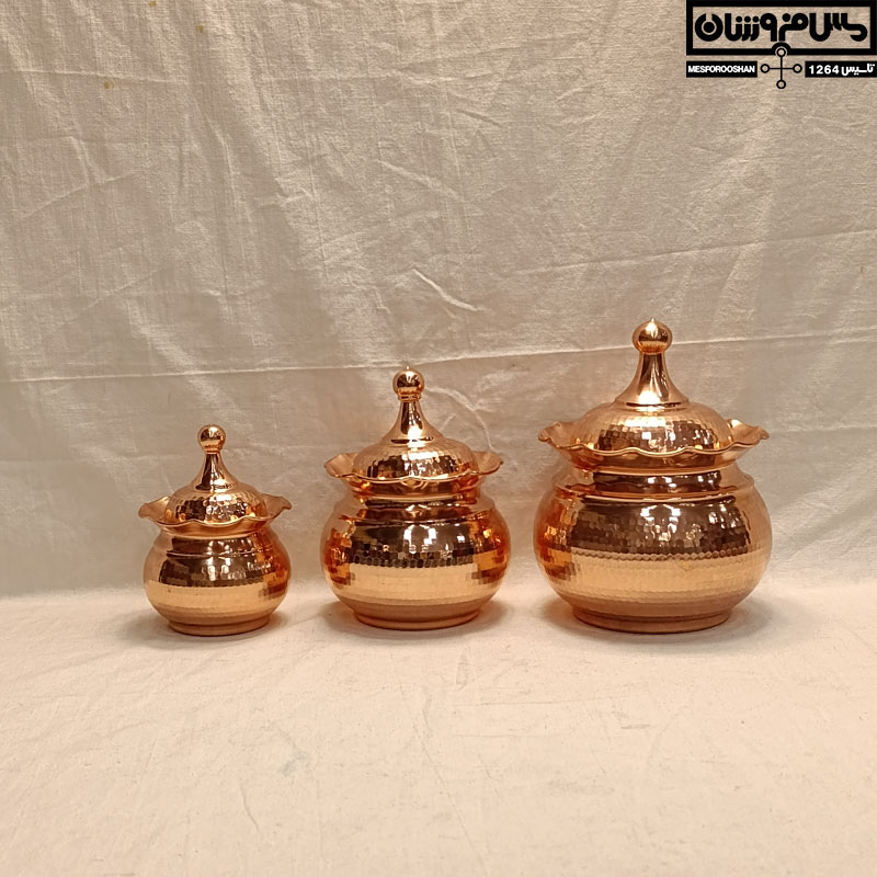سرویس پذیرایی مسی خمره ای در دار بدون پایه مدل مهیاران