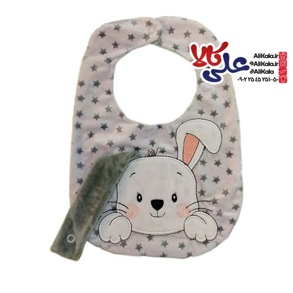 پیشبند نوزاد بندپستانک دار Em طرح خرگوش و ستاره