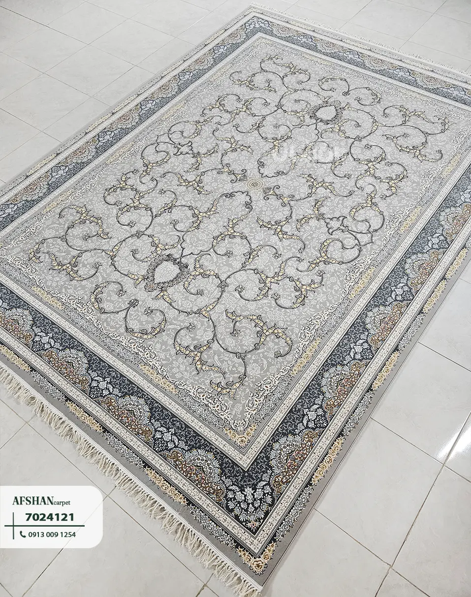 فرش 700 شانه آکرلیک طرح لوتوس کد 7024121 آرزو
