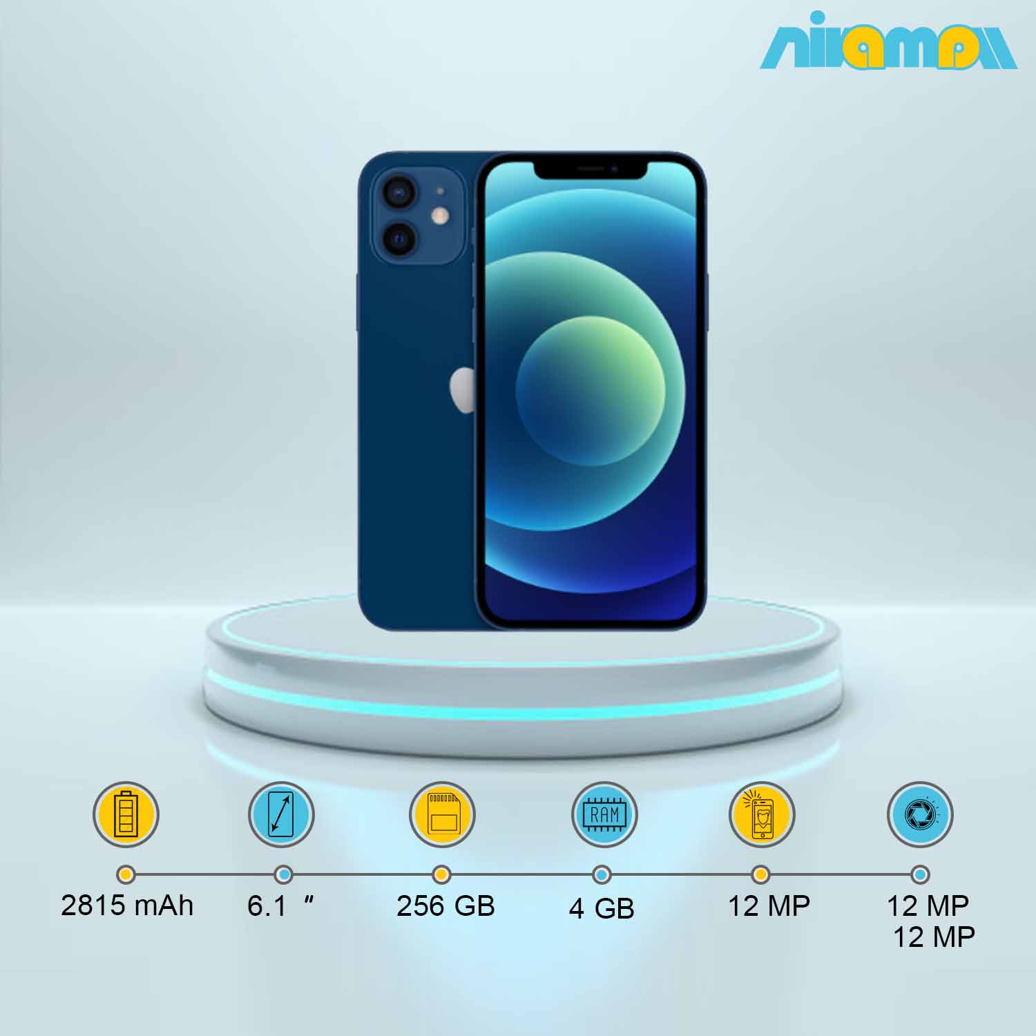 گوشی موبایل اپل مدل iPhone 12 دو سیم‌ کارت ظرفیت 256 گیگابایت و رم4 گیگابایت