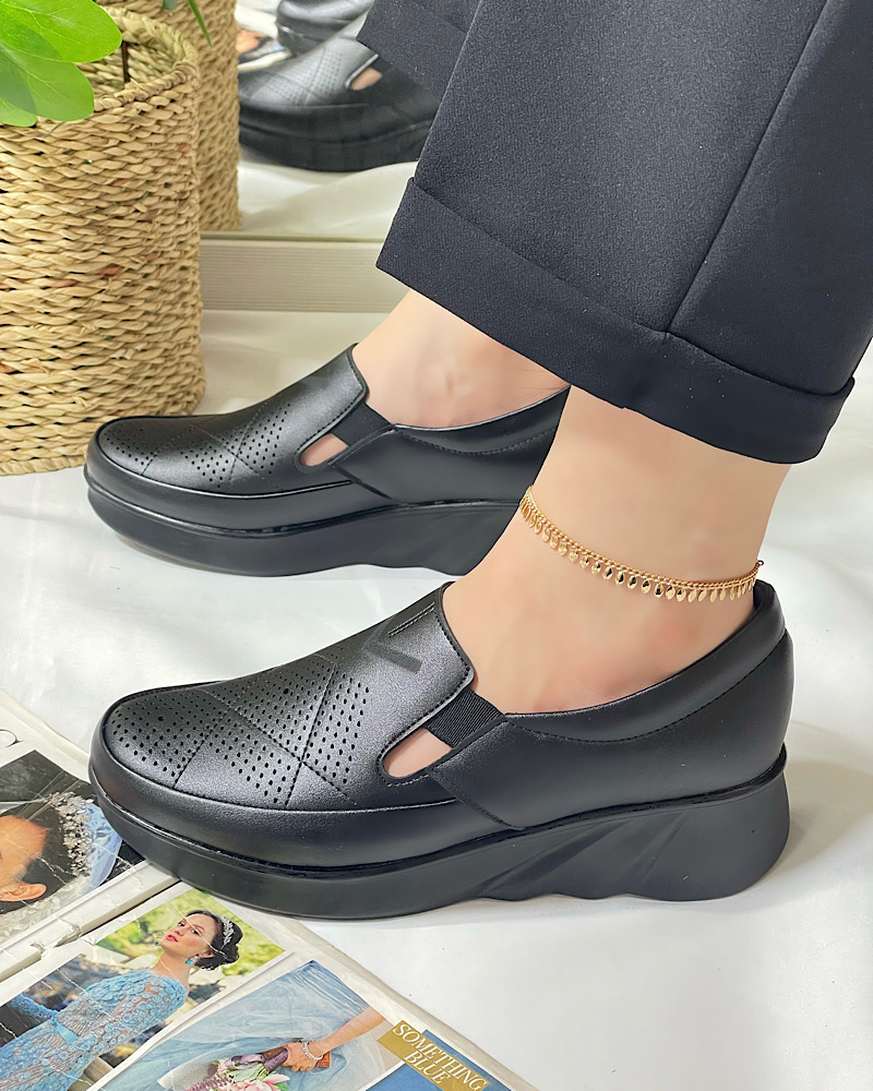 کفش اداری طبی زنانه طرح لوزی لوزی-کد 6043