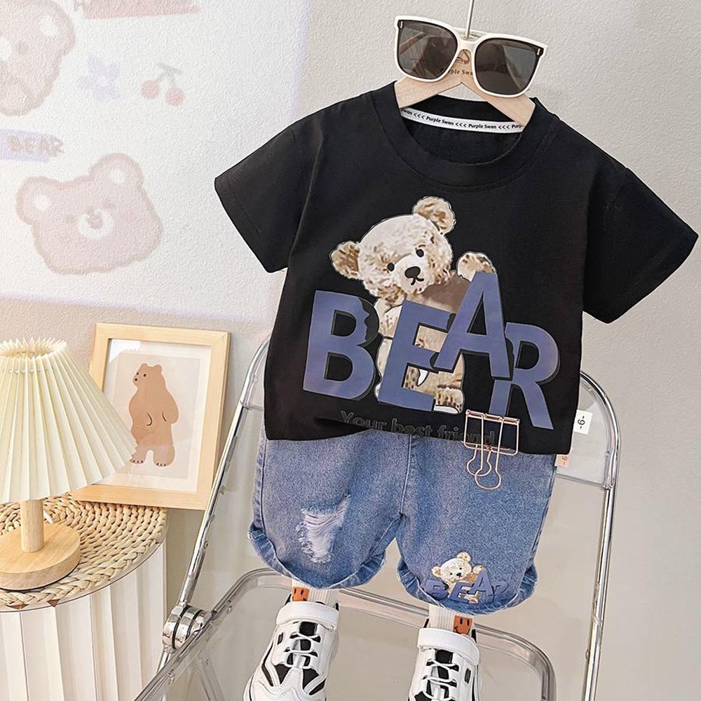 ست تیشرت و شلوارک وارداتی طرح Bear | مناسب ۱ تا ۵ سال