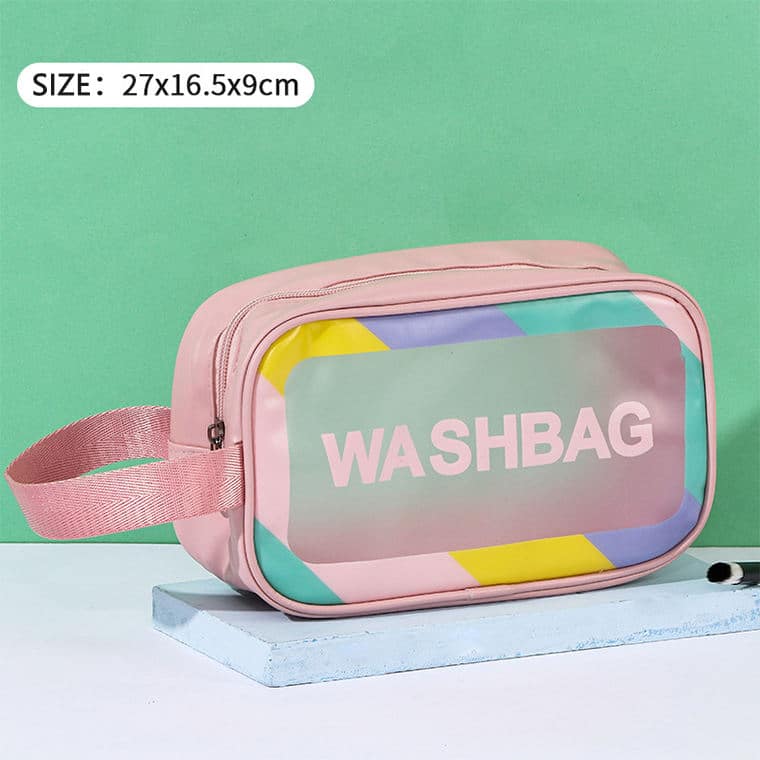 کیف واش بگ آرایشی و بهداشتی دور رنگ ضدآب اورجینال washbag - متوسط, صورتی