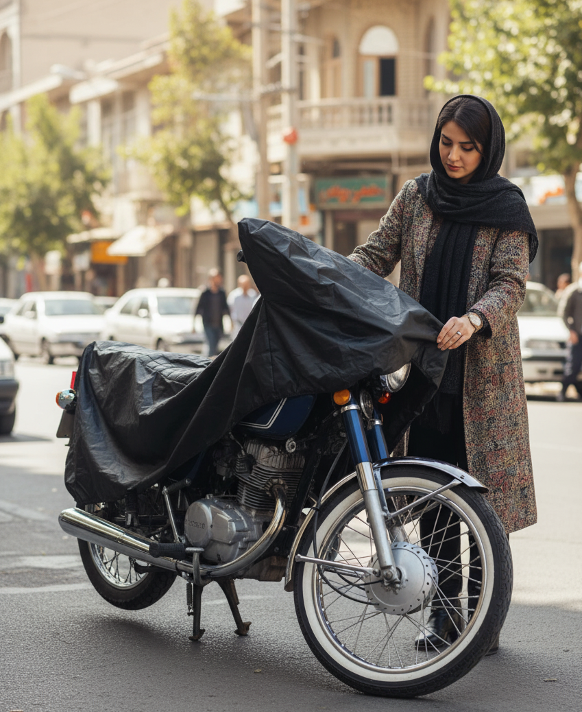 چادر موتور طرح کلیک مشکی