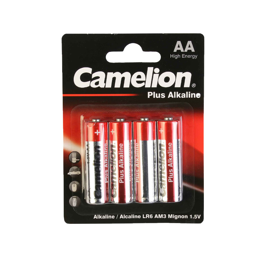 باتری قلمی کملیون مدل پلاس آلکالاین کارت 4 عددی Camelion Plus Alkaline AA Battery 4 Pack