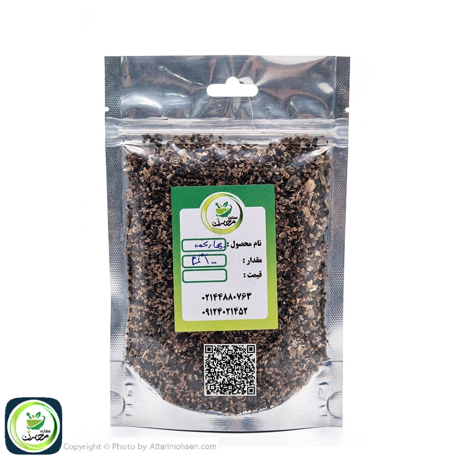 چهار تخم ۱۰۰ گرم عطاری محسن | ترکیب گیاهی لعاب‌دار برای نرم کردن سینه، تسکین سرفه و خشکی گلو | دمنوش گیاهی
