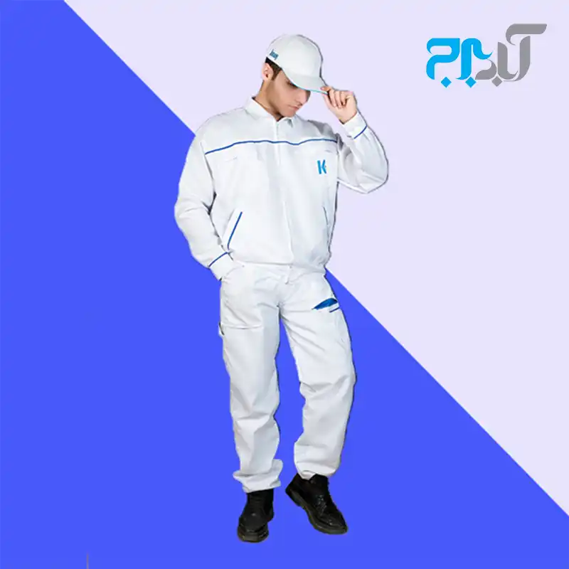 لباس کار کاپشن شلوار سفید با گلدوزی +K سایز ایکس لارج ( XL )