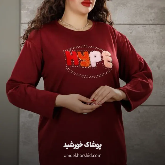 بلوز آستین دار جلو خز