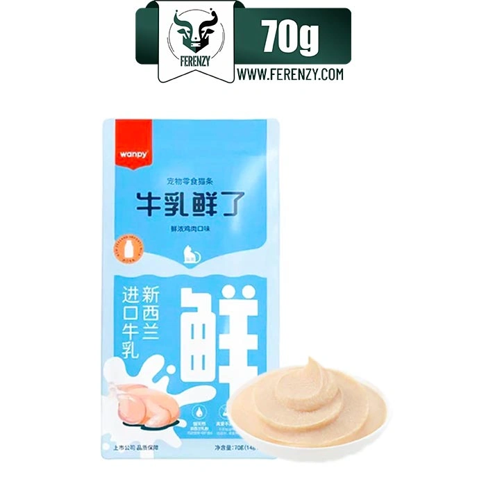 بستنی گربه ونپی طعم مرغ و شیر(5 عددی) وزن 70 گرم Wanpy Creamy Treat