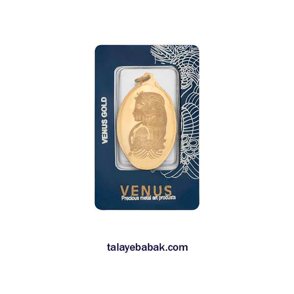 آویز پلاک طلای ۱۸ عیار ونوس طرح  اونسی سوئیس 1.5 گرمی
