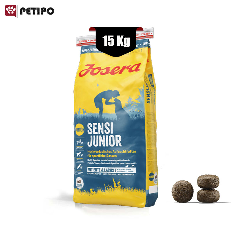 غذای خشک سگ سنسی جونیور طعم سالمون و اردک جوسرا (Josera Dog Food Sensi Junior) وزن 15 کیلوگرم
