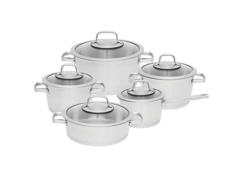 سرویس قابلمه برگهف مدل منهتن | BergHOFF Manhattan 10Pc 18/10 Stainless Steel Cookware Set