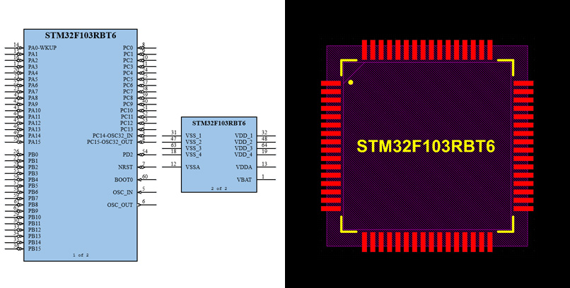فوت پرینت STM32F103RBT6