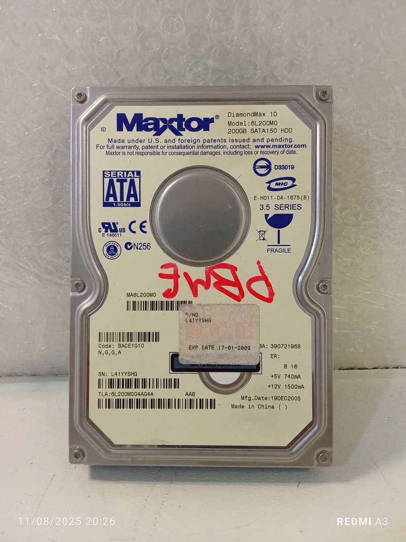 هارد 200 گیگ MAXTOR مدل6L200MO(استوک)