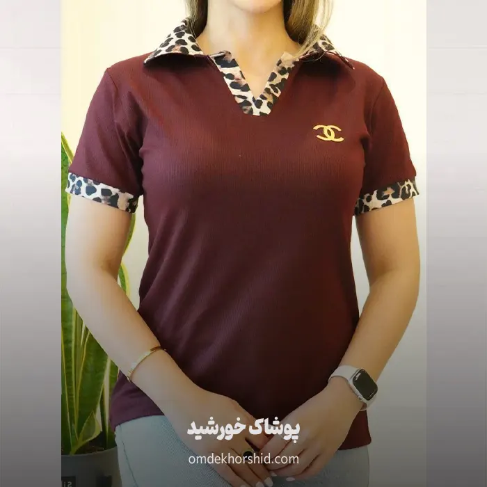 تیشرت یقه پلنگی