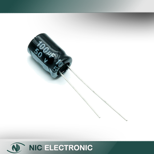 خازن الکترولیتی 100UF50V-8X12-105C-BLACK