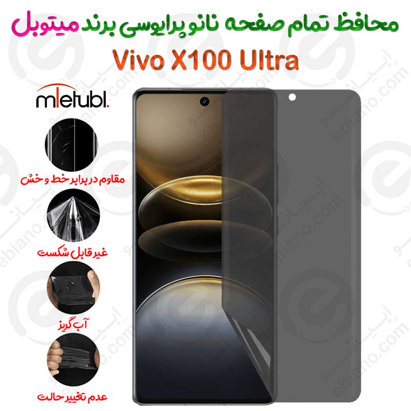 محافظ تمام صفحه نانو پرایوسی ویوو ایکس 100 اولترا برند میتوبل