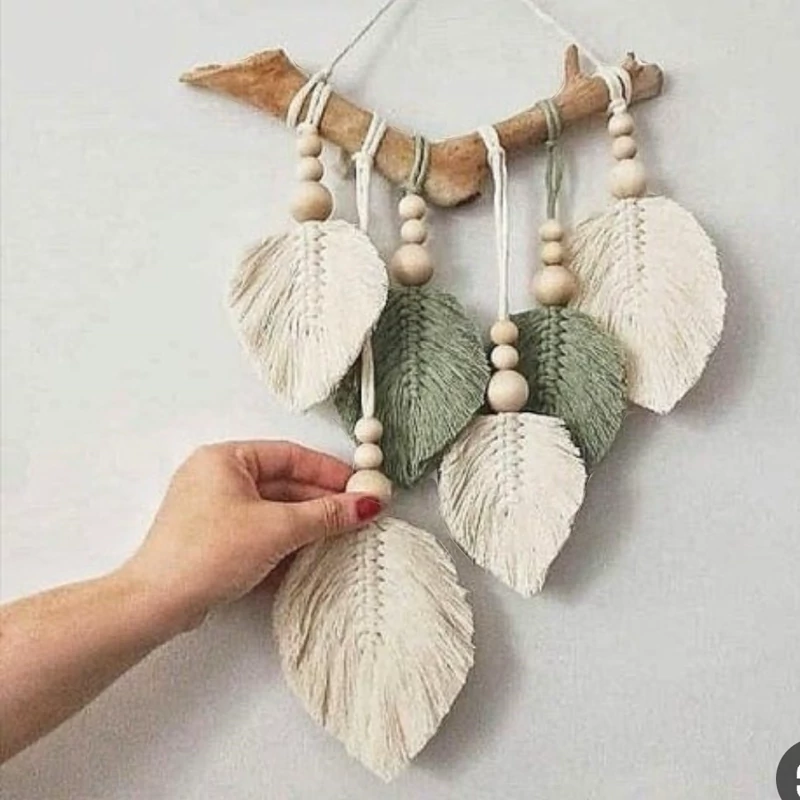 دیوار کوب مکرومه طرح برگ