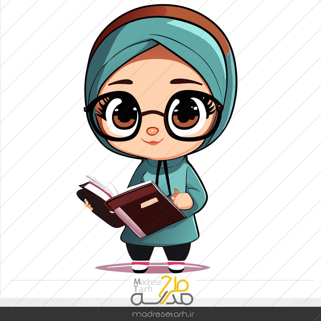 طرح وکتور کارتونی لایه باز دانش آموز