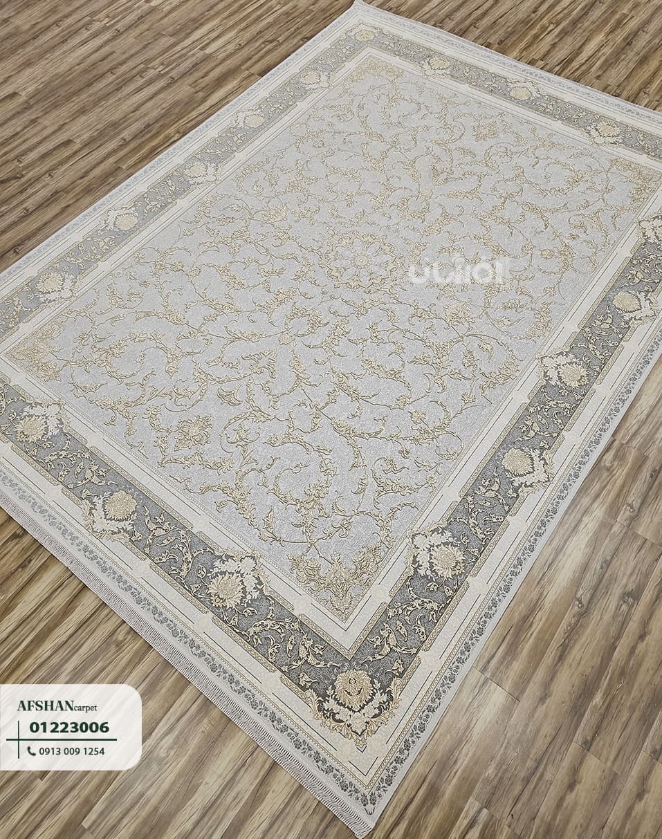 فرش 1200 شانه آکرلیک گل برجسته طرح آنا کد 01223006 آرین