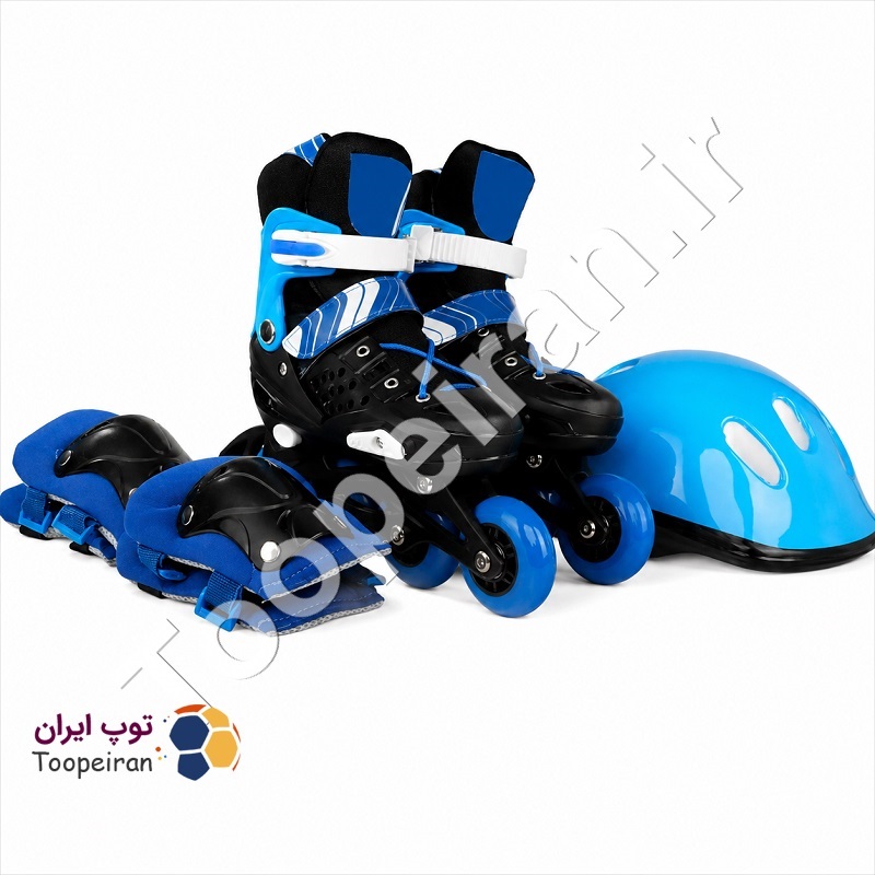 کفش اسکیت ژله ای  مدل سافت سایزM شماره 35تا 38 (همراه با ست اسکیت)|آبی