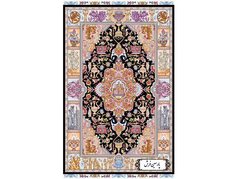 نخ و نقشه فرش طرح قالیچه ذرع و نیم سلطنتی - کد NZ2893