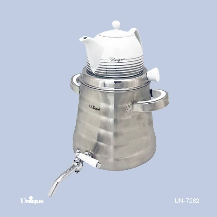 کتری قوری 5 لیتر شیر دار استیل یونیک کد UN-7262