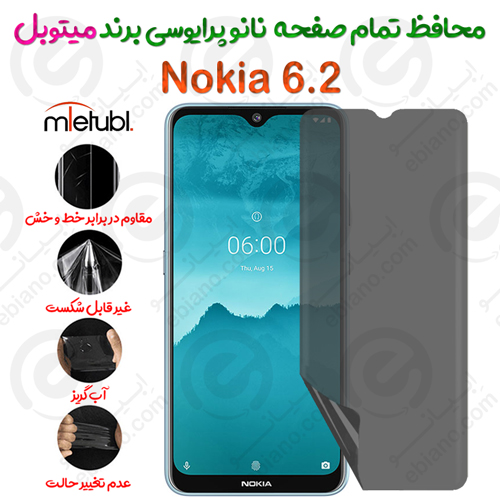 محافظ تمام صفحه نانو پرایوسی نوکیا 6.2 برند میتوبل