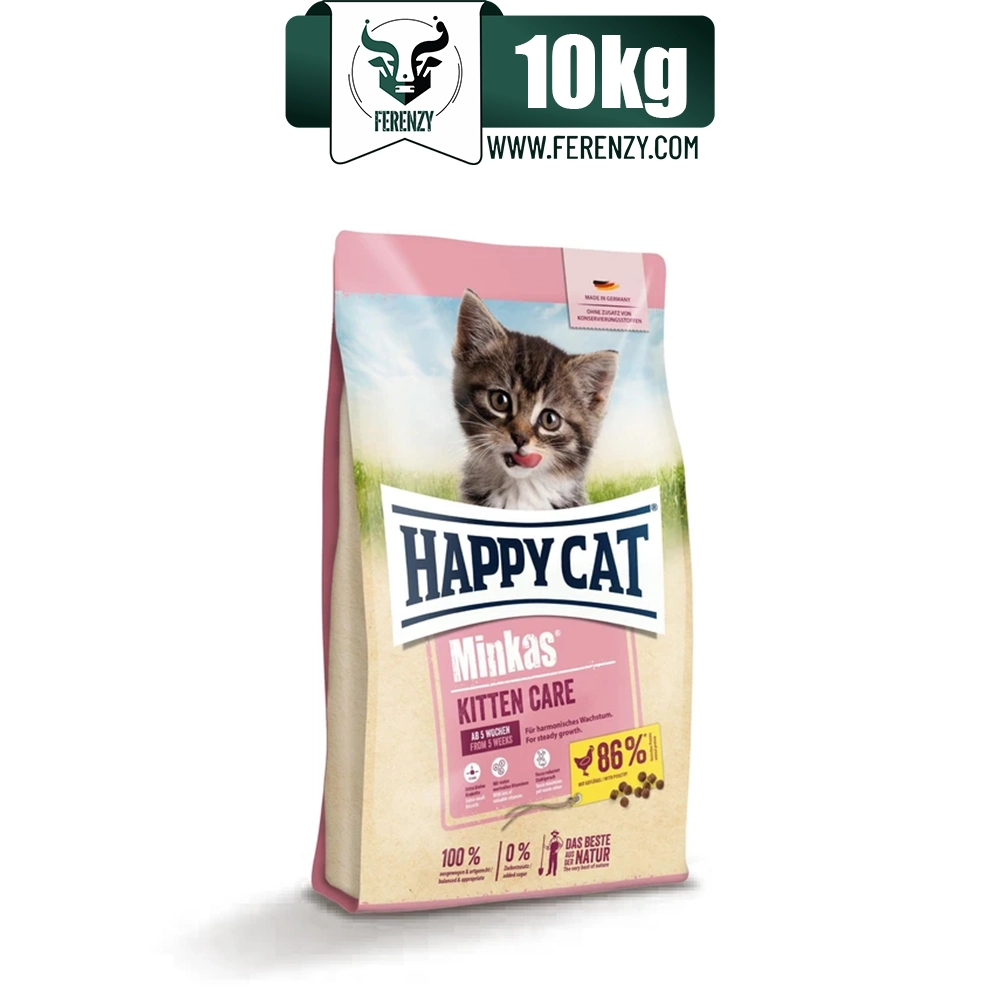 غذای خشک بچه گربه هپی کت کیتن طعم مرغ وزن 10 کیلوگرم HappyCat Minkas Kitten Care
