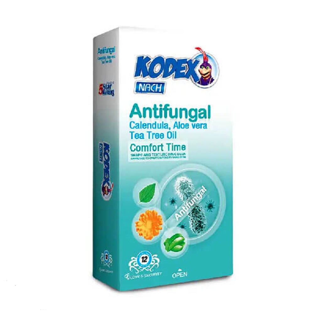 کاندوم ضد قارچ و باکتری کدکس مدل Antifungal بسته ۱۲ عددی انقضا 2030