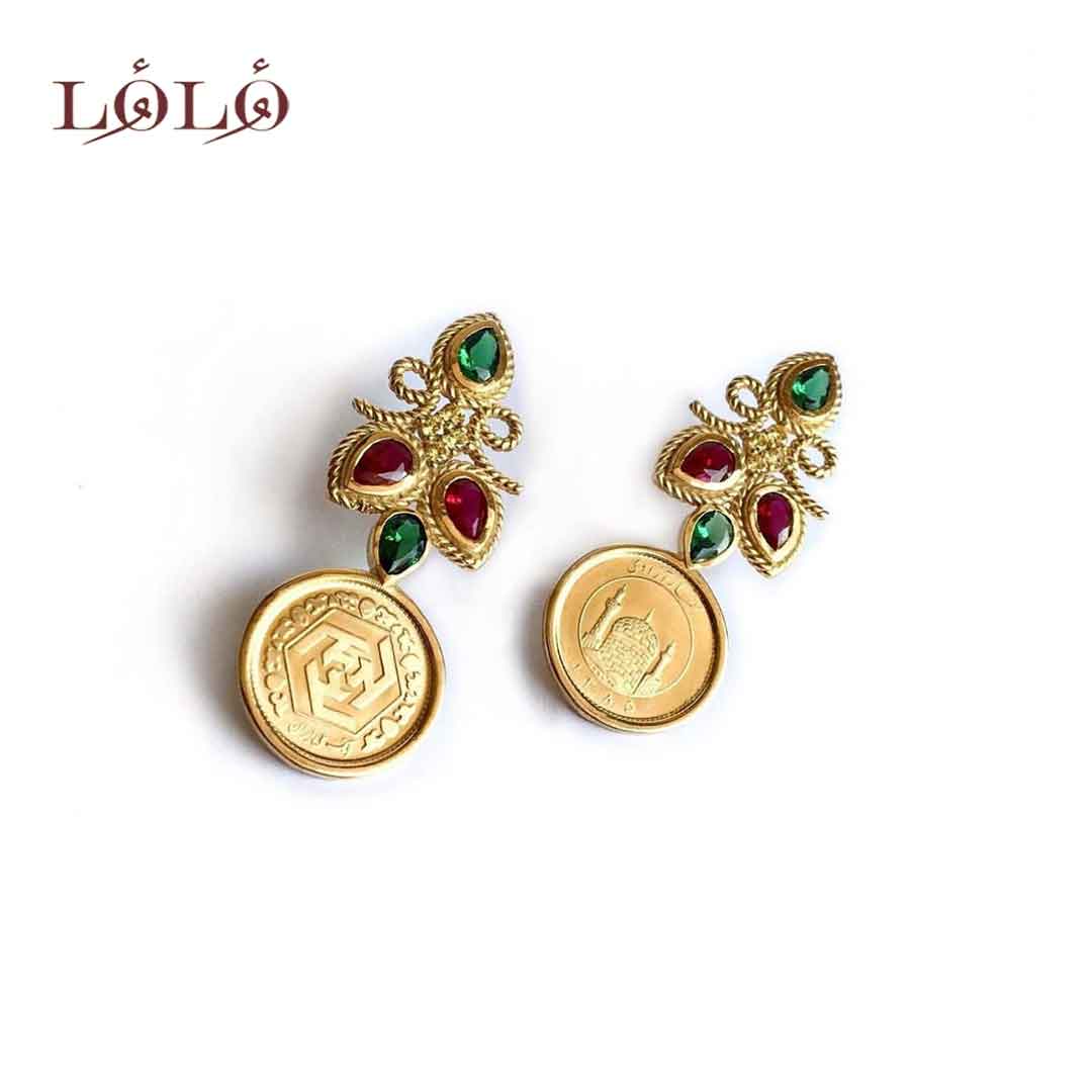 گوشواره شاه صنم قرمز و سبز