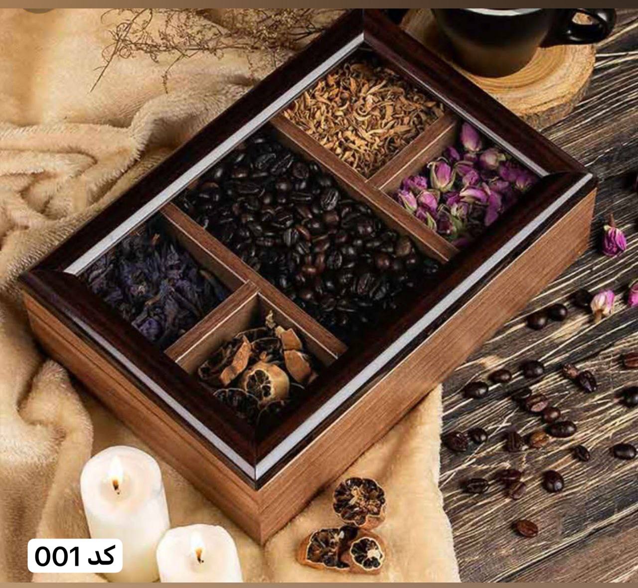 تیبگ چوبی 5 خانه درب شیشه