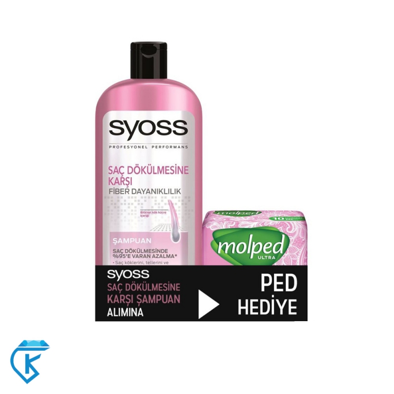 شامپو ضد ریزش سایوس حجم 550 میلی Syoss همراه با هدیه نوار molped