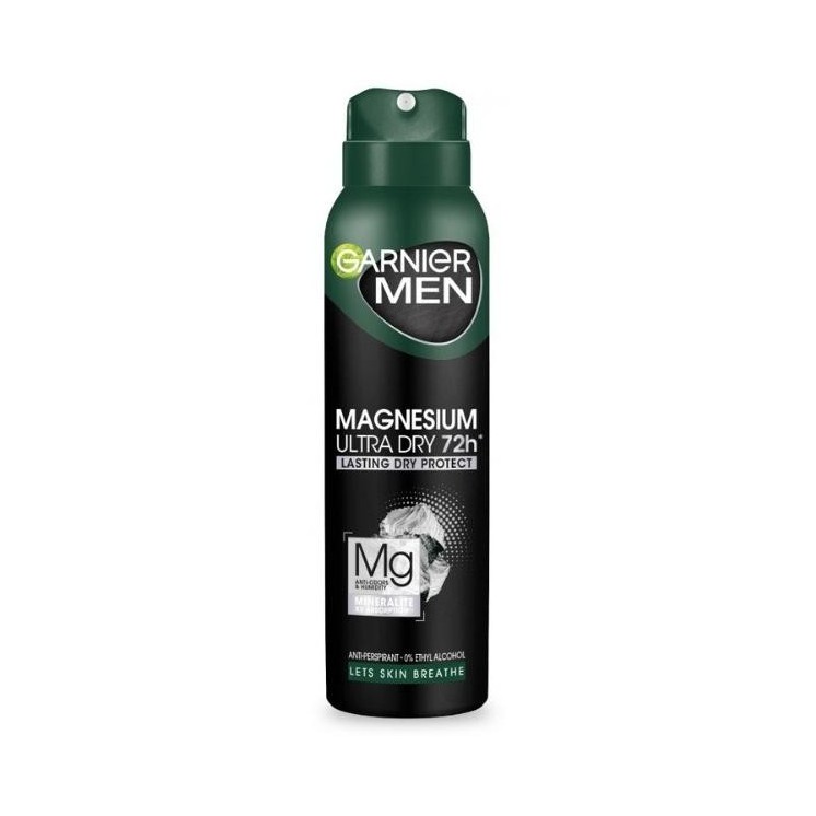 اسپری دئودورانت مردانه گارنیر مدل Magnesium Ultra Dry 72h حجم 150 میل