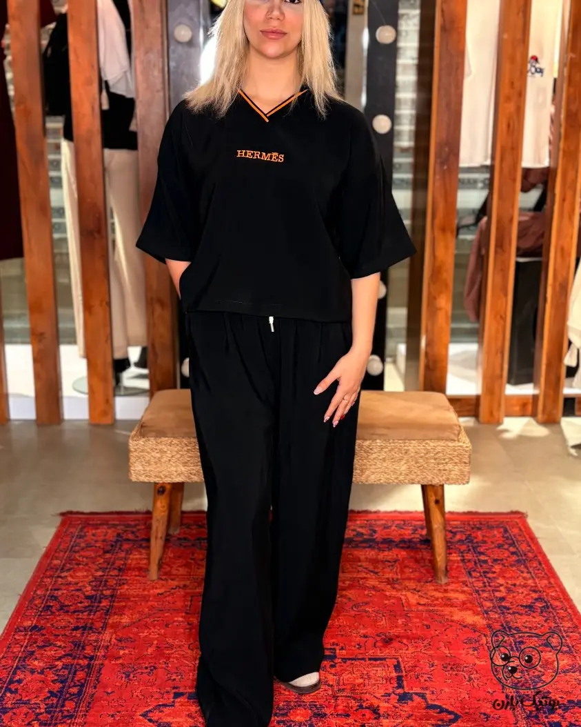 ست وارداتی مستر کووالیتی هرمس HERMES کد 174 - مشکی
