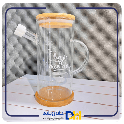 ظرف روغن زیر درب بامبو تکست دار