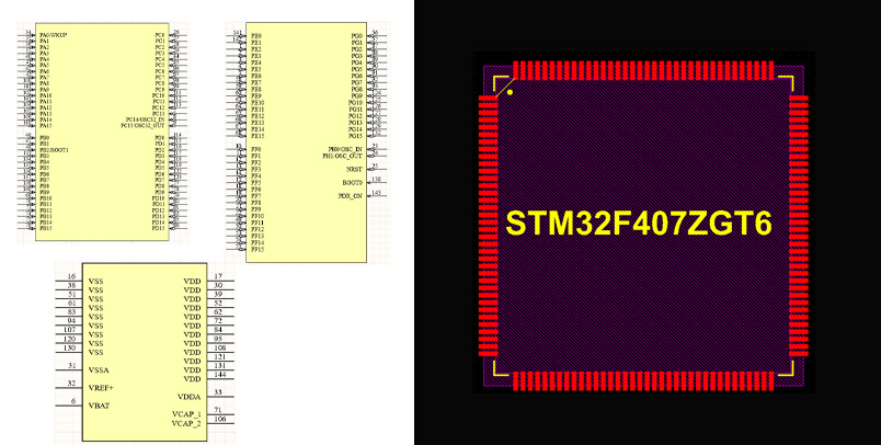 فوت پرینت STM32F407ZGT6