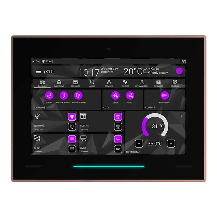 تاچ پنل ۱۰٫۱ اینچ هوشمند – Interra İX10 KNX Touch Panel Full Screen