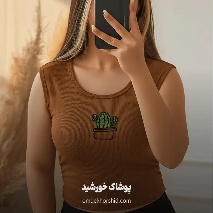 کراپ فانتزی گلدوزی کاکتوس تک