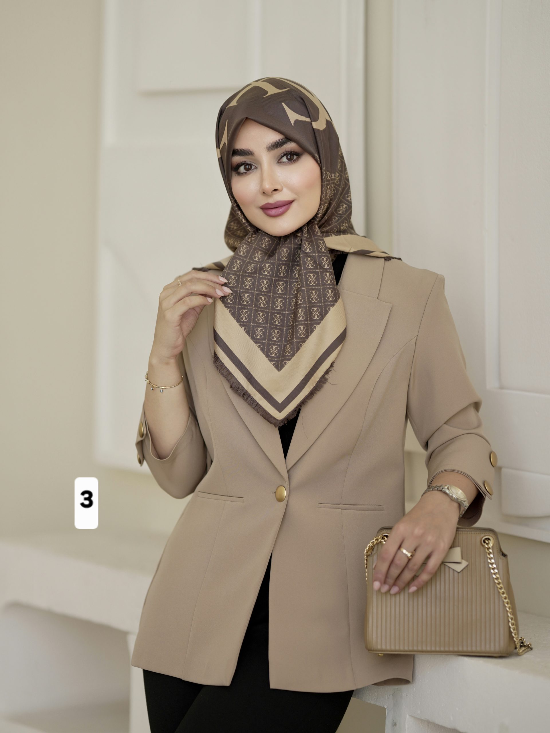 روسری ابریشم توییل قواره کوچک کد ۱۰۸۲ - 3
