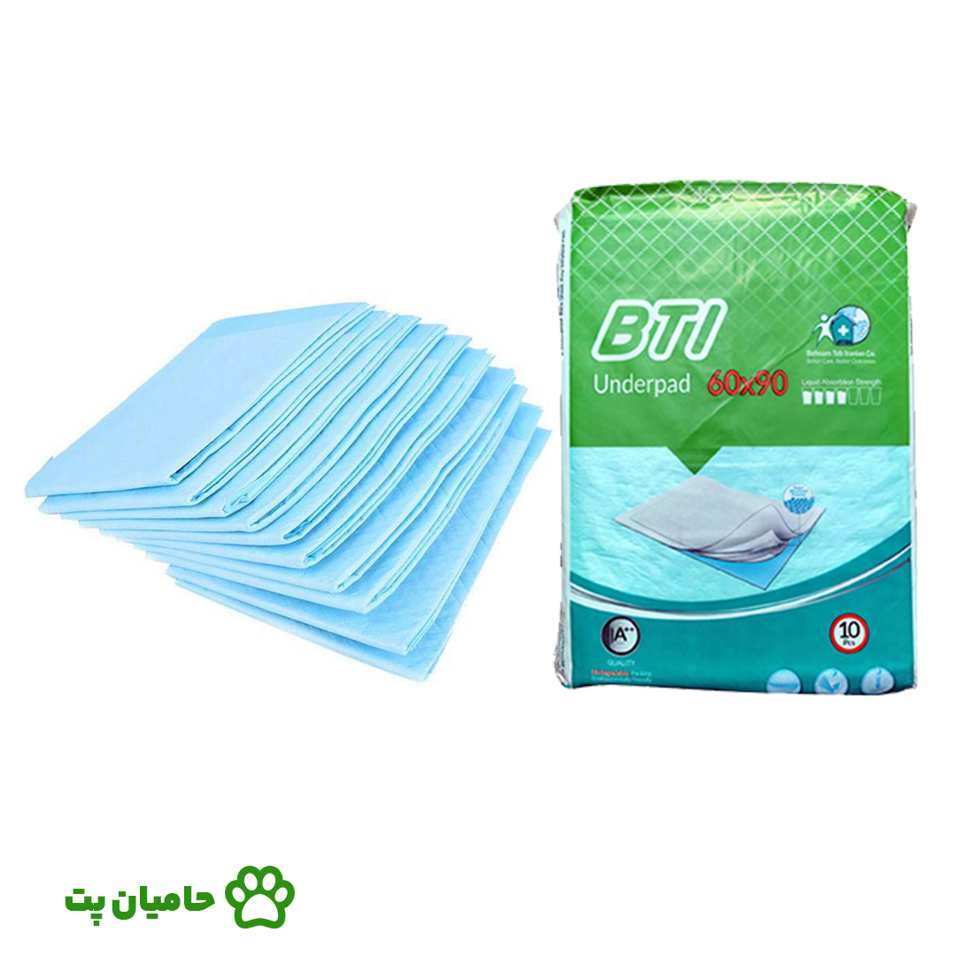 پد بهداشتی سگ و گربه BTI مدل 60 در 90 بسته 10 عددی