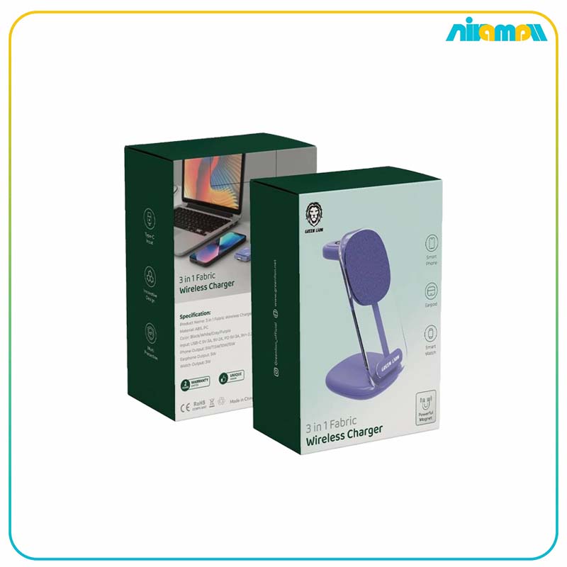 شارژر بی سیم 3 کاره گرین لاین مدل Fabric