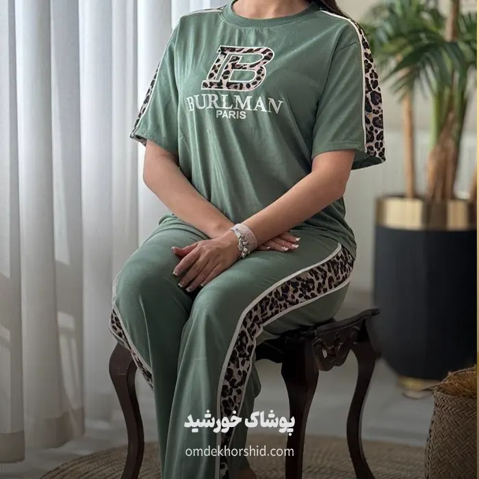 ست تیشرت شلوار پلنگی
